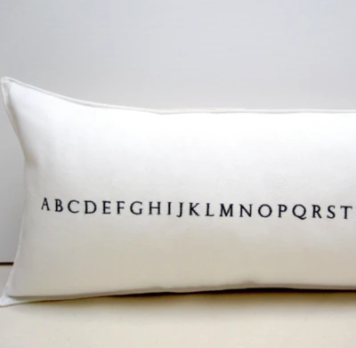WHITE ALPHABET PILLOW