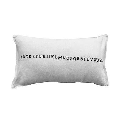 WHITE ALPHABET PILLOW