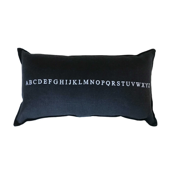 BLACK ALPHABET PILLOW