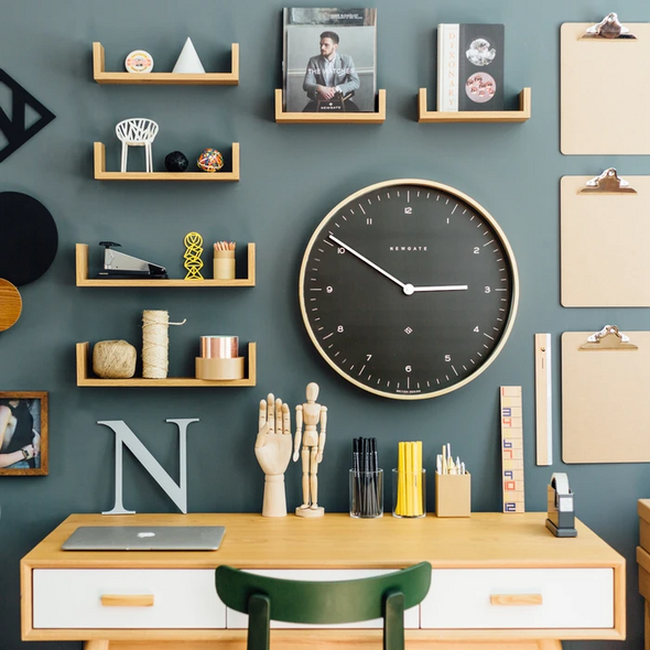 MR. CLARKE LARGE WALL CLOCK - OIL GREY